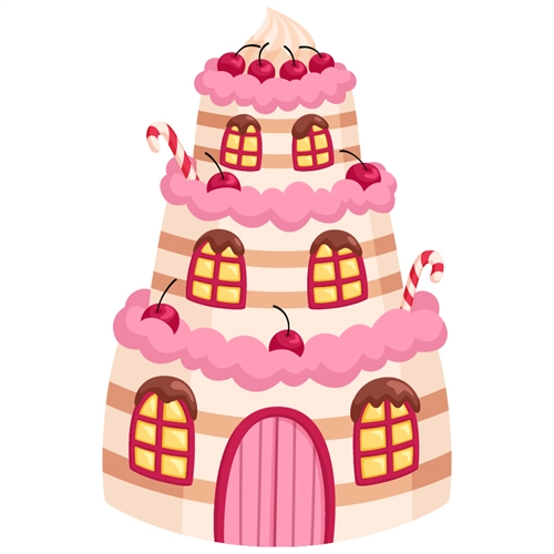 Candyland Theme Cake House Transparent Sticker